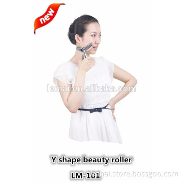 Mini portable fashion solar energy king massager Y shape beauty care double chin massager